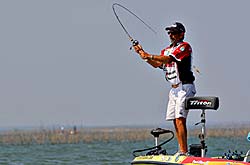 Paul Elias casting a crankbait