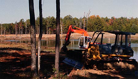 It is a great time to deepen pond edges when water levels are low