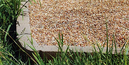 Pea gravel can be placed in landscaping bricks to create bream spawning beds