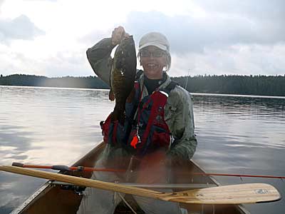 Smallmouth canoe fishing