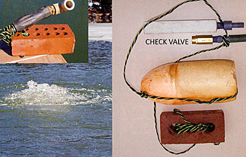 Aeration designs using an open hose and an air stone. Include a check valve if aeration is used intermittently.