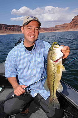 A tube bait is Jarrett Edwards’ favorite soft plastic lure for catching largemouth and smallmouth bass in clear water on calm, sunny days.