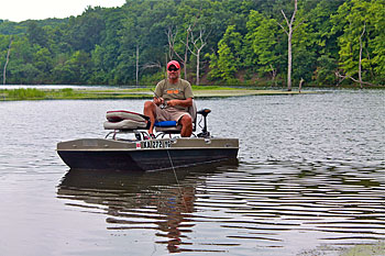 Two-man bass tubs, kayaks, float tubes and one-man pontoons are perfect for accessing and fishing small ponds and lakes. Images by Dave Jerome and Stacy Vobach