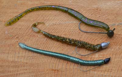 Rig a finesse worm on a Slider-style jig head to reach August bass tucked inside heavy cover such as submerged aquatic vegetation. Swimming it through the plants' tops is the best approach on many days. Photo by Pete M. Anderson