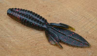 Beaver-style creature baits, the best-known of which is Reaction Innovation’s Sweet Beaver, are built for chasing bass in July. Their wide bodies and wiggling appendages make them producers in shallow and deep water. Photo by Pete M. Anderson