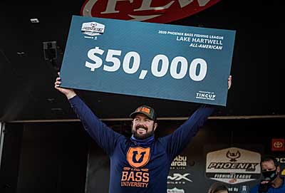 Bass-tournament co-anglers don’t find success, whether in tournaments or learning new fishing techniques, by accident. Justin Kimmel, the 2020 Phoenix BFL All-American co-angler champion, says it takes a dedicated approach built on versatility and a positive attitude. Photo courtesy of MLF / Photo by Jody White