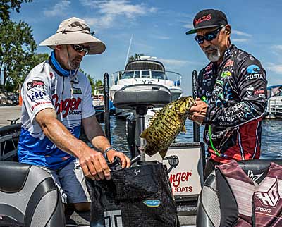 Power fishing plays a role in bass-tournament co-angler Justin Kimmel’s success. But he’s learned to use spinning rods, too. That versatility is important when you don’t have a choice where or what you’ll fish. Photo courtesy of MLF / Photo by Ron Matsuura