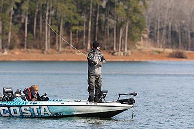 Casey Ashley’s Bassmaster Classic win proves that soft plastics can catch bass in cold water. Photo courtesy of B.A.S.S. / Gary Tramontina