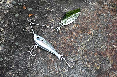 Jewel Bait designed its Scope Spin to cast far, sink fast, and hover at a constant depth. It all helps it catch more of the bass seen on FFS. Photo by Pete M. Anderson