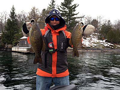 The arrival of extreme cold and snow puts an end to shallow water smallmouth fishing in the fall. Photo courtesy of Brad Paradis