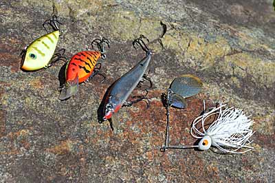 Jerkbaits, crankbaits and spinnerbaits are perfect choices for prespawn bass. They cover water quickly, allowing you to keep up with moving bass while creating a slow presentation that they can’t resist. Photo by Pete M. Anderson