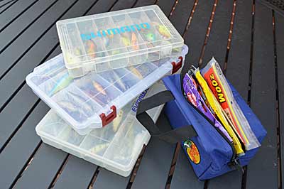 Organize your lures — hard and soft — in utility style tackle boxes and bags. Then, based on seasonal patterns and the water you’re fishing, bring only what you’ll need. That will improve your focus, efficiency and success. Photo by Pete M. Anderson