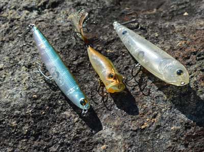 A translucent topwater is an excellent choice for fishing clear water. Packing action but lacking a silhouette, bass have to bite to find out if it's food. Photo by Pete M. Anderson