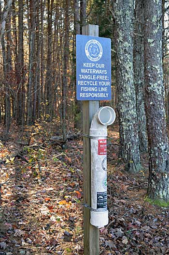 Shoreline fishing access, especially when granted by private landowners, comes with responsibility. Ensure it remains open by taking care of it. Pack out everything you pack in, pick up any litter that you find and place used fishing line in recycling receptacles when available. Photo by Pete M. Anderson