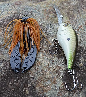 Generate more bites from one spot with a finesse lure that fishes at the same depth as your main presentation. Bassmaster Elite Series angler Clifford Pirch said if you’ve been catching bass on a crankbait, for example, you’re better off going back through your spot with a jig, drop shot or similar bottom-bouncing lure. Photo by Pete M. Anderson