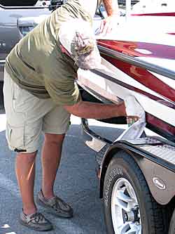 Shining a boat