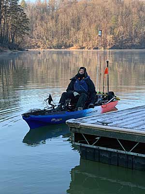 The growing popularity of kayak bass tournaments means plenty of rookies. Tim Fitz counts himself among them. He said the tournaments are a great way to expand your fishing skills under a variety of conditions, including cold water. Photo courtesy of Tim Fitz