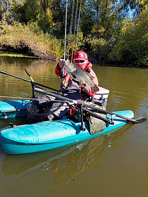 Kick boats have plenty of stability and capacity for carrying gear, including a livewell for tournaments. Photo courtesy Dave Brown / Bass-n-Tubes