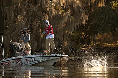 Prespawn bass are suckers for a slow-rolled spinnerbait, says Bassmaster Elite Series angler Mark Menendez. He used one to finish third at the 2019 Bassmaster Elite Series’ stop at Florida’s St. Johns River. Photo courtesy of B.A.S.S. / Seigo Saito