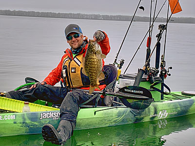 Paddling the longer distances required to reach open water hot spots takes less effort in kayaks with narrow beams. Photo courtesy of Noah Heck