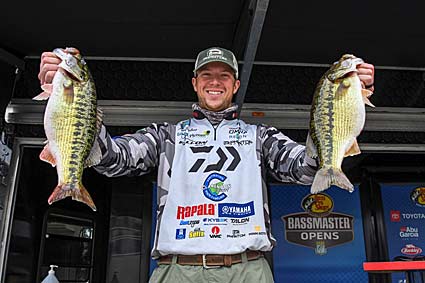 Experimenting with different lures is an important part of establishing and extending productive patterns. Bassmaster Elite Series angler Patrick Walters won a recent Bassmaster Open on Lake Hartwell, which is shared by his home state of South Carolina and Georgia, by making such a switch on the final day. Photo courtesy of B.A.S.S. / Andy Crawford