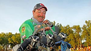 Shaw Grigsby shows off his lures.