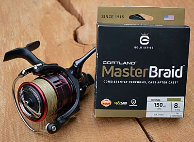 Braid excels in tough situations, which include more than heavy cover. Smaller pound tests have tiny diameters, such as this 8-pound test that matches up with 1-pound test monofilament. That helps you cast lightweight lures further, helping you catch more bass, especially smallmouth, in clear water. Photo by Pete M. Anderson