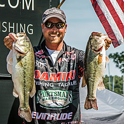 FLW Tour angler Bryan Thrift keeps a jigging spoon on his deck, but he only throws it when he sees bass schooling on the surface or on his graph. Photo courtesy of Bryan Thrift