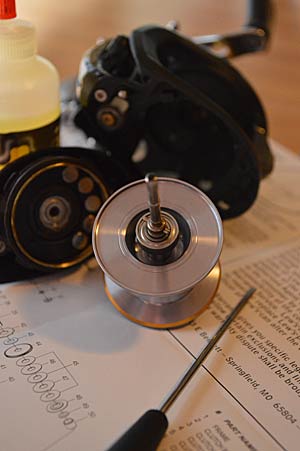 At the minimum, put a drop or two of oil on each of the bearings inside your reels. It will make them cast farther and last longer. Photo by Pete M. Anderson