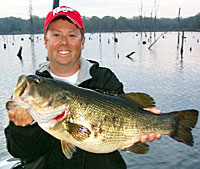 This 10 lb 5 oz bass was caught along the inside weedline near a group of bedding bass.