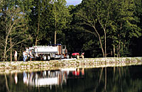 Perspective about the size of the fish truck carrying fish for stocking into Stewart's lake.