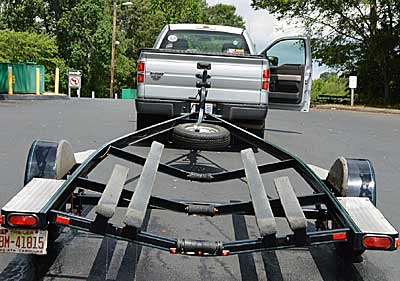 Trailer bunks spend most of their life hidden under a boat and aren't always top of mind. But give them a quick look after each launch, checking for worn carpet, loose fasteners, and broken boards. Photo by Pete M. Anderson