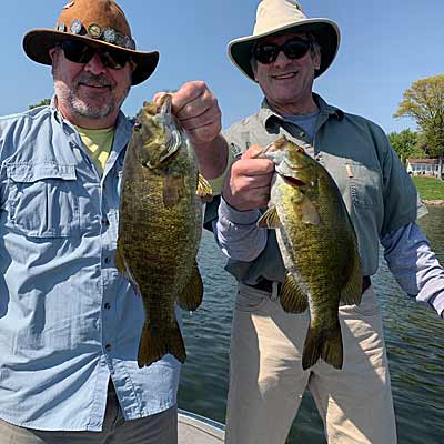 Oneida’s smallmouth congregate anywhere there’s a mix of rocks and aquatic vegetation. Photo courtesy of Bill Lortz/N.Y. North Country Bassin’ Guide Service