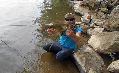 Western North Carolina angler Will Fortenbaugh chases smallmouth in local rivers with conventional tackle and fly rods. He said wading lets him fish thoroughly and upstream, what he feels is the most productive direction. Photo courtesy of Will Fortenbaugh