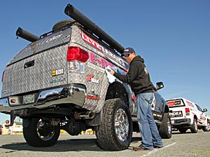 David Walker shines his truck