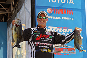 The best way to hone fishing instincts, says Bassmaster Elite Series angler Chad Morgenthaler, is by spending more time on the water. That’s the biggest limiting factor for most weekend anglers. Credit: B.A.S.S./Seigo Saito