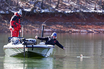 Connecticut angler Paul Mueller, who is a rookie on the 2015 Bassmaster Elite Series, preaches preparation. Time spent learning techniques and researching bodies of water will put more bass in your boat. Credit: B.A.S.S./Gary Tramontina