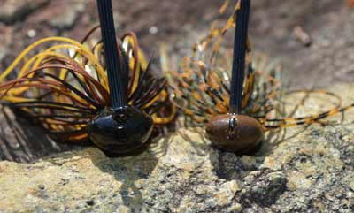 A heavy lure, left, is easier to pitch than a lighter one. It loads the rod better and pulls line from the reel easier, leading to longer and more accurate pitches. Photo by Pete M. Anderson