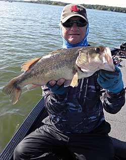 The author with a hawg caught on a blade bait.