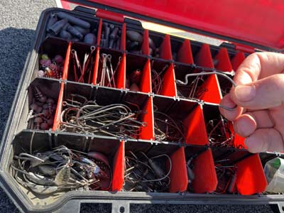 A well-stocked terminal box will have many different hook sizes, shapes, and styles.