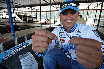 Former Bassmaster Classic champ Casey Ashley chooses offset and straight shank round bend hooks for most of his soft plastic lure presentations.