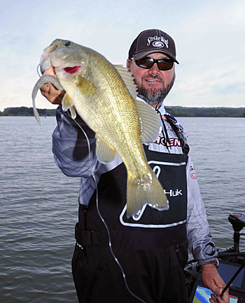 Greg Hackney relies on a slow-falling soft plastic jerkbait to catch cold front bass in the fall.