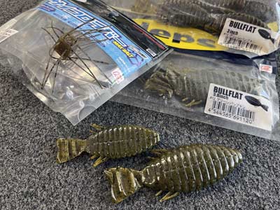 Dice-shaped and flat bluegill imitators are much different from traditional American lures but work well here.