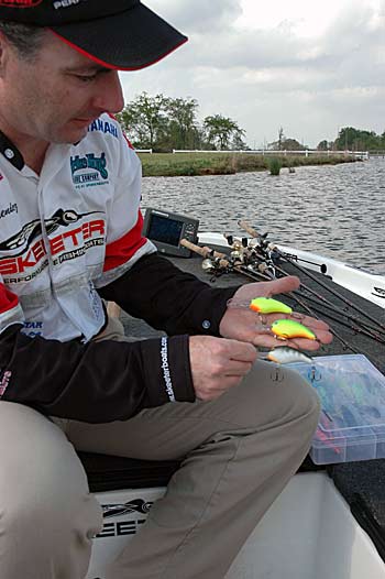 Mark Menendez fishes ledges with a deep-diving crankbait to catch dog days bass.