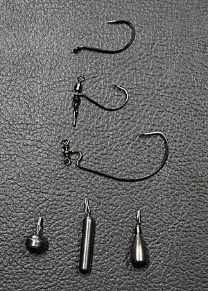 Top - Traditional  Mid - Swivel Shot Bottom- Swivel Worm Shot Sinkers L to R  Round, Finesse, Tear Drop