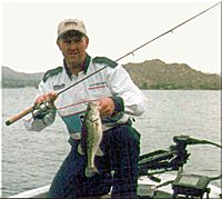 A nice largemouth on Lake Perris caught with a dropshot rig.