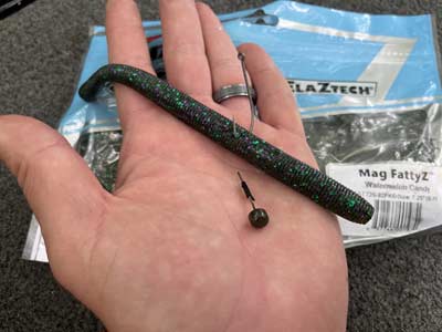 Plastics like ElaZtech are durable and can be hooked in the middle of the bait without an O-Ring or additional accessories.