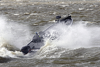 Wind can make boat rides uncomfortable and even dangerous, but it makes fishing better. Photo courtesy of B.A.S.S.