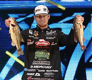 The wind isn’t always your friend, especially when chasing smallmouth bass on the Great Lakes, said Bassmaster Elite Series angler Josh Bertrand. Photo courtesy of B.A.S.S./Gary Tramontina