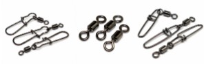 Pictured above (left to right): Duo Lock Snap w/ Superline Swivel, Superline Swivel, Cross Lock Snap w/ Superline Swivel